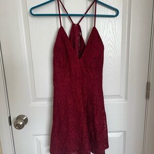 Burgundy Red Lace Dress